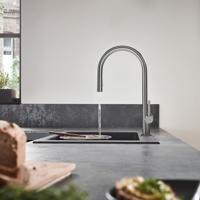 Hansgrohe Talis M54 ééngreeps keukenmengkraan 210 met uitttrekbare vuistdouche, 2 straalsoorten, EcoSmart Brushed Black Chrome - thumbnail