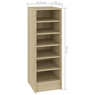VidaXL Schoenenkast 31,5x35x90 cm bewerkt hout sonoma eikenkleurig
