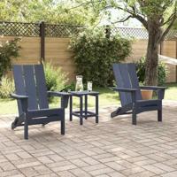 Tuinstoel 3 pcs Marineblauw 80.5 x 74.5 x 92 cm Polyetheen - thumbnail