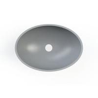 Arcqua Prince waskom 49x34cm ovaal marble mat beton WAS248887 - thumbnail