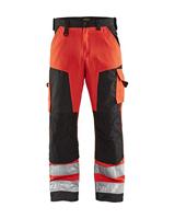 Blåkläder Werkbroek High-Vis zonder spijkerzakken 15661811 | High Vis Rood/Zwart | Maat 64 - 7330509413777 - thumbnail
