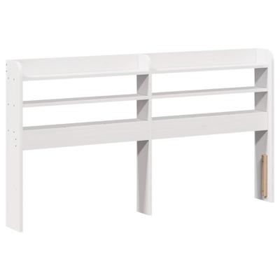 Bedframe met hoofdbord massief grenenhout wit 200x200 cm