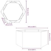 Plantenbak zeshoek 104x90x45 cm staal olijfgroen - thumbnail