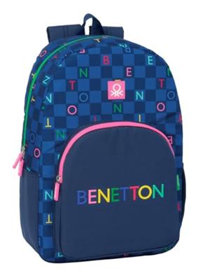 Schoolrugzak Benetton Damero Marineblauw 30 x 46 x 14 cm
