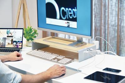 j5create Wood Monitor Stand with Docking Station