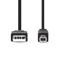 Nedis USB-Kabel | USB-A Male | USB-B Male | 480 Mbps | 1 m | 1 stuks - CCGB60100BK10 CCGB60100BK10 - thumbnail