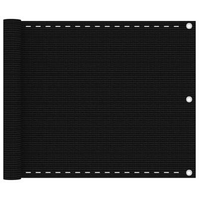 Balkonscherm 75x500 cm HDPE zwart Balkonscherm 75x500 cm HDPE zwart