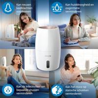 Philips 2000 series HU2716/10 luchtbevochtiger Ultrasonic 2 l 17 W Roségoud, Wit - thumbnail