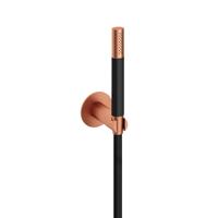 Hotbath Cobber staafhanddouche met doucheslang en wandhouder, geborsteld koper - thumbnail