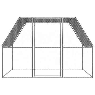Kippenkooi 3x2x2 m gegalvaniseerd staal zilverkleurig en grijs