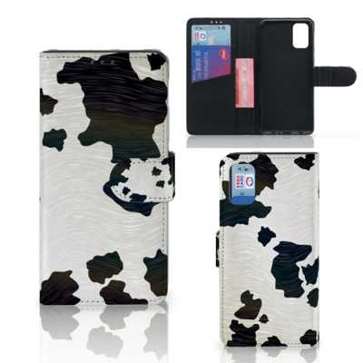Samsung Galaxy A41 | Telefoonhoesje | Met pasjeshouder | Koeienvlekken