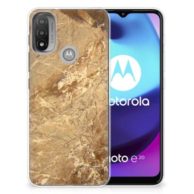 Motorola Moto E20 | E40 | TPU | Siliconen hoesje | Marmer Creme