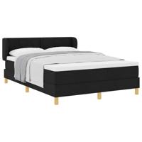 Boxspringbed met matras creme 90x200 cm stof Zwart 140 x 200 cm - thumbnail