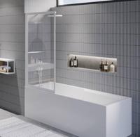 Badwand Riho Lucid GD501 Omkeerbaar Verstelbaar Aluminium 150x80 cm Mat Wit Riho - thumbnail