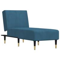 Chaise longue fluweel blauw - thumbnail