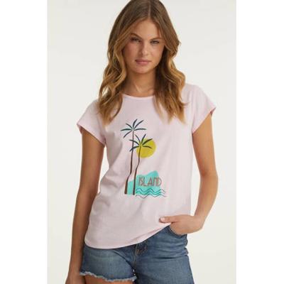 BEACHWAVE t-shirt met knoopdetail en printopdruk BEACHWAVE t-shirt met knoopdetail en printopdruk