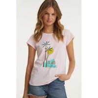 BEACHWAVE t-shirt met knoopdetail en printopdruk - thumbnail