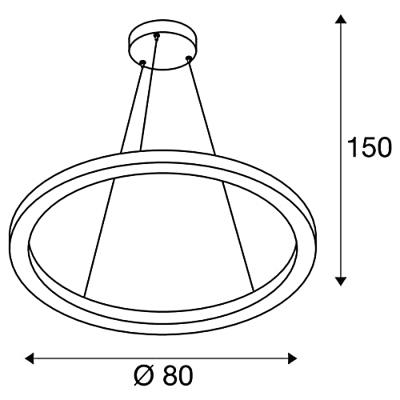 SLV Led hanglampOne 80 Ø 80cm dimbaar wit - 1002912