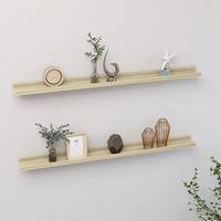 VidaXL Wandschappen 2 st 100x9x3 cm sonoma eikenkleurig - thumbnail