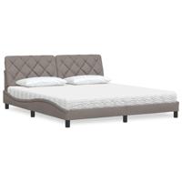 Bed met matras stof taupe 180x200 cm - thumbnail