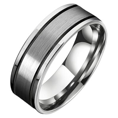 Tom Jaxon heren ring Wolfraam Zwarte Groef Mat en Glans-16mm Tom Jaxon heren ring Wolfraam Zwarte Groef Mat en Glans-16mm