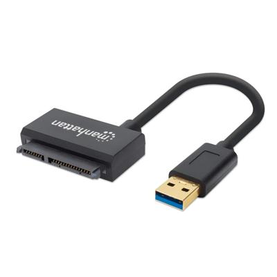 Manhattan HDD/ SSD Adapter [1x USB 3.2 Gen 1 stekker A (USB 3.0) - 1x SATA-combi-stekker 15+7-polig] Adapter 0.15 m