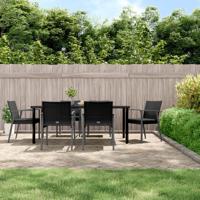 7-delige Tuinset met kussens poly rattan en staal - thumbnail
