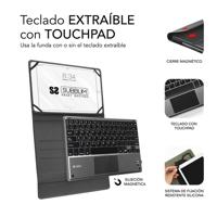 SUBBLIM FUNDA Con TECLADO KEYTAB PRO Bluetooth TOUCHPAD Zwart voor Tablet 10.1'/25.6CM BATERÍA 420MAH COMP. Windows/Android/IOS/ - thumbnail