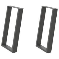 Eettafelpoten 2 st U-vormig 50x(72-73) cm staal antraciet - thumbnail