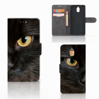 Nokia 3.1 (2018) | Telefoonhoesje | Met pasjeshouder | Zwarte Kat - thumbnail