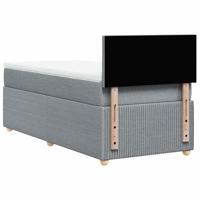 Boxspring met matras stof lichtgrijs 80x200 cm - thumbnail