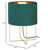 Fischer & Honsel SchemerlampAura blauw velvet - 50462 - thumbnail