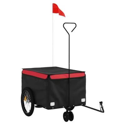 VidaXL Fietstrailer 30 kg ijzer zwart en rood