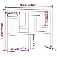 Hoofdbord 205,5x4x100 cm massief grenenhout grijs - thumbnail