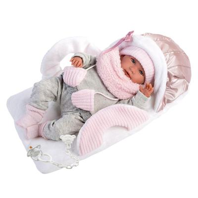 Babypop Mimi Lachebekje met reiswieg - 42 cm Babypop Mimi Lachebekje met reiswieg - 42 cm