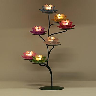 Sfeerlicht Lotus Glas Blauw