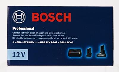 Bosch Blauw Starterset GBA 12 - 1x 2,0Ah, 1x 4,0Ah, lader GAL 12V-40 Professional - 1600A01NC9