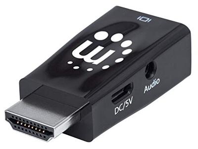 Manhattan 151542 HDMI Adapter [1x HDMI-stekker - 1x VGA-bus] Zwart 0 mm
