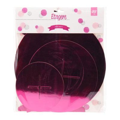 Etagere Karton 3 Laags Roze Etagere Karton 3 Laags Roze