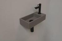 INK Versus Fonteinset - 36x18x9cm - wasbak links - 1 kraangat - Quartz beton/mat zwart 1805140 - thumbnail