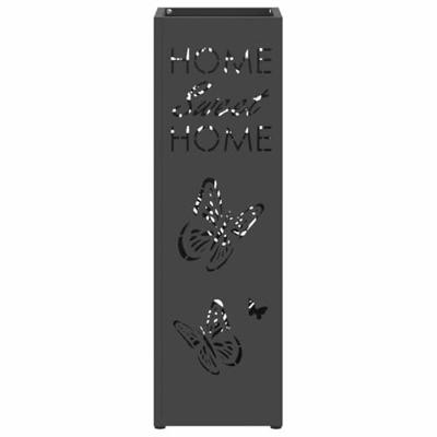 VidaXL Paraplu standaard met opslag zwart 15,5 x 15,5 x 49 cm metaal VidaXL Paraplu standaard met opslag zwart 15,5 x 15,5 x 49 cm metaal
