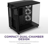 Mid-Tower behuizing - NZXT - H6 Flow RGB - Dubbele kamer - Inclusief RGB-fans - Zwart - thumbnail