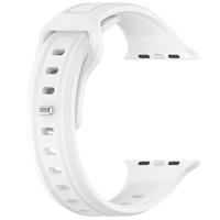 By Qubix - Square siliconen band - Wit - Compatible met Apple Watch 38mm / 40mm / 41mm / 42mm - Compatible Apple watch bandjes - thumbnail