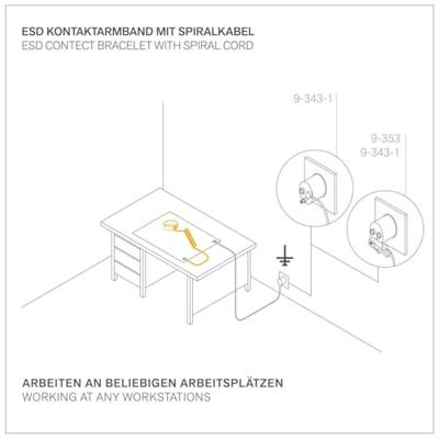 BERNSTEIN Tools for Electronics 9-342-2 ESD-aardingskabel 2.40 m Drukknop 3 mm, Drukknop 10 mm BERNSTEIN Tools for Electronics 9-342-2 ESD-aardingskabel 2.40 m Drukknop 3 mm, Drukknop 10 mm