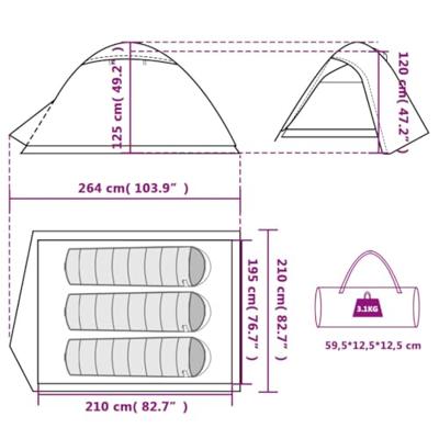 VidaXL Koepeltent 3-persoons waterdicht oranje