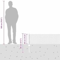 VidaXL Hek met paal zilver 0,4 x 25 m staal - thumbnail