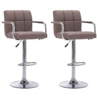 Barstoelen 2 st stof taupe - thumbnail