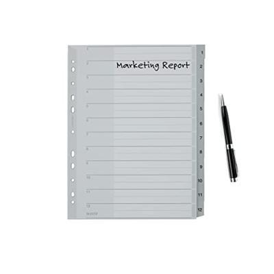 Leitz 1282 Register DIN A4, Bovenbreedte 1-12 Polypropyleen Grijs 12 tabbladen 12820000