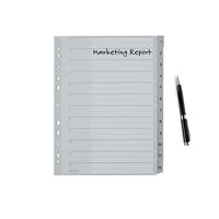 Leitz 1282 Register DIN A4, Bovenbreedte 1-12 Polypropyleen Grijs 12 tabbladen 12820000 - thumbnail