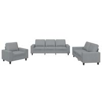 3-delige Loungeset stof lichtgrijs - thumbnail